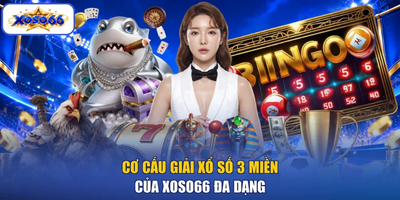 Cơ cấu giải xổ số 3 miền của XOSO66 đa dạng